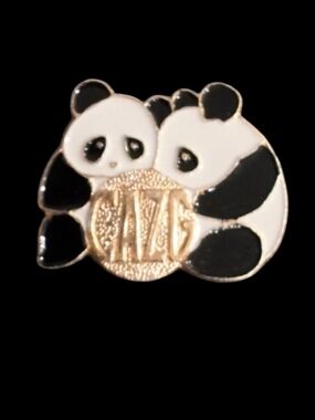 Panda Brooch in Black and White